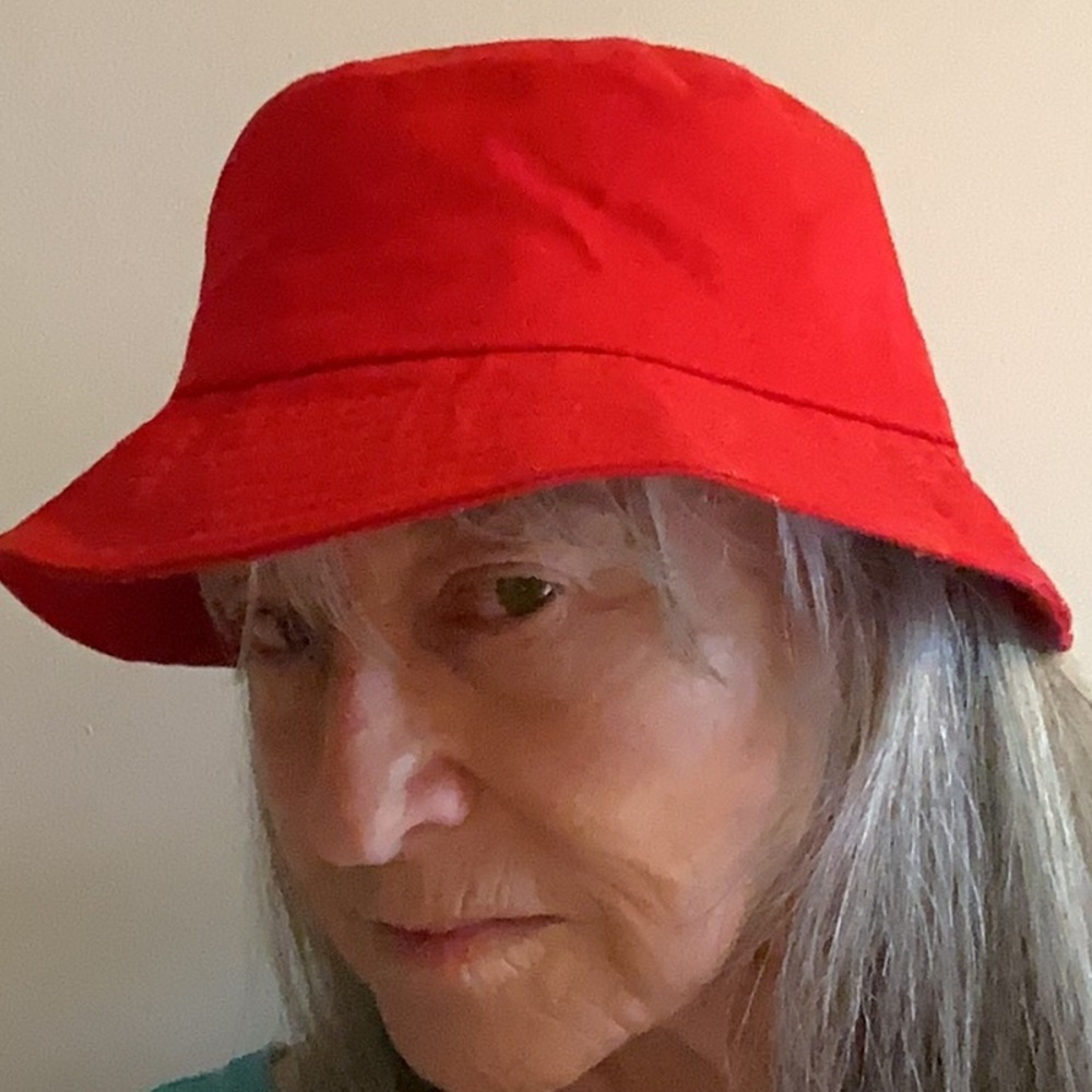 Basic red cotton bucket hat.  Perfect for 4th of July.  Just throw on and go.